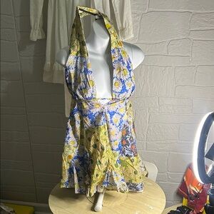 Zara Multicolor Floral Backless Dress